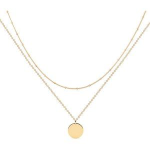 Layered Heart Necklace Pendant Handmade 18k Gold Plated Dainty Gold Choker